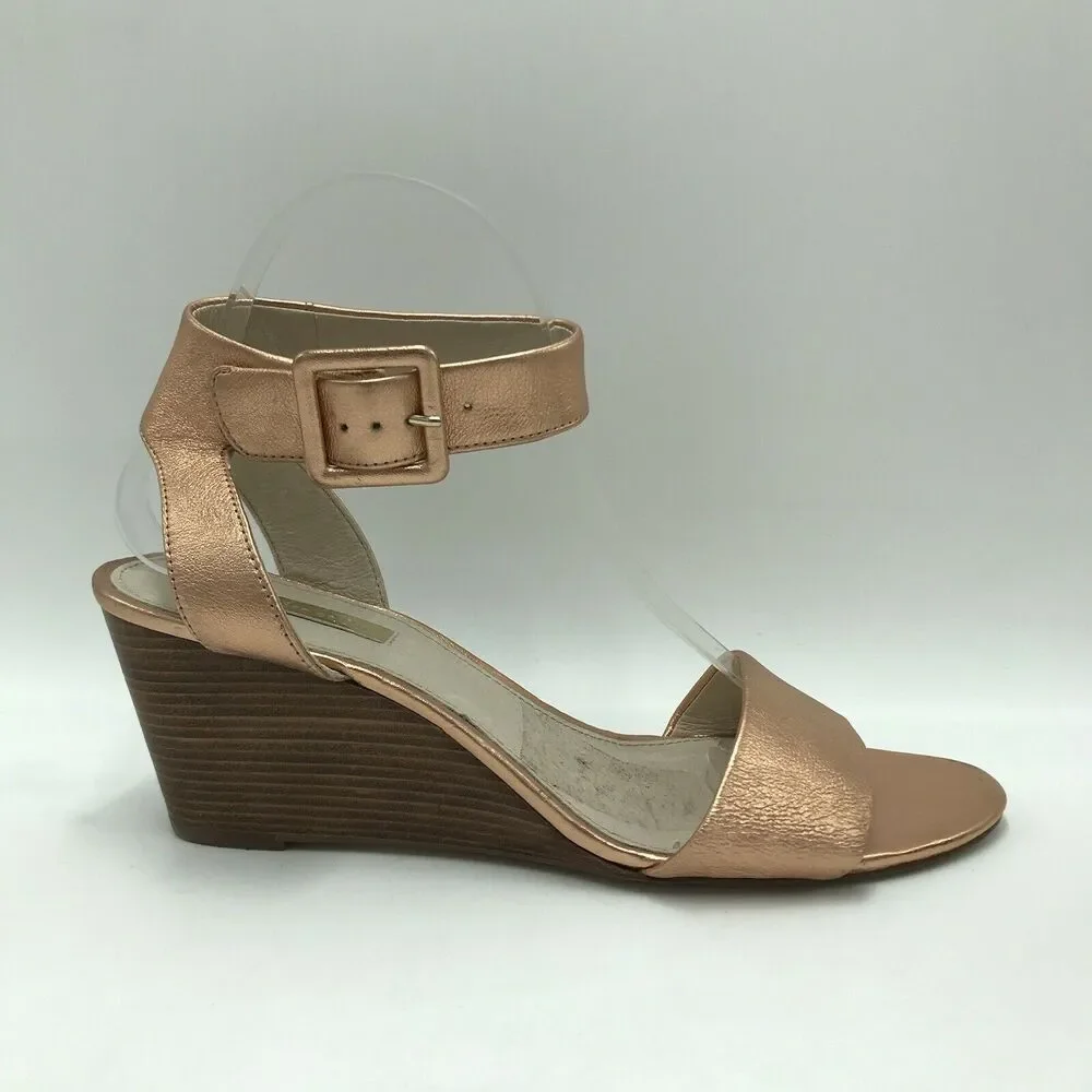 Louise et Cie Women's 9M Lo Punya Wedge Sandals Ankle Strap Rose Gold